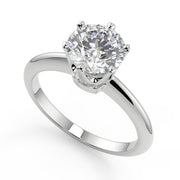 Melody 6 Prong Crown Round Cut Diamond Engagement Ring - Nivetta